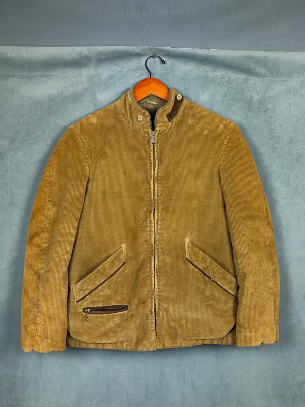 Vintage Cresco Corduroy Jacket Fleece Lined Mens Size 36 Tan Brown Americana